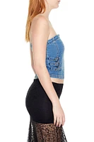 Denim Tube Crop Top