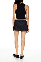 Bubble-Hem Mini Skirt