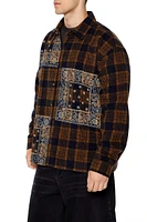 Ornate Plaid Button-Front Shirt