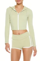 Active Cropped Zip-Up Hoodie