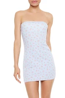 Floral Mini Lingerie Tube Dress