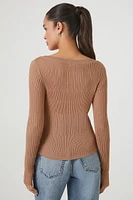 Fitted Ribbed Knit Sweater Top