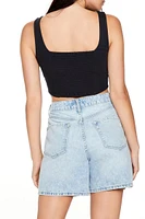 Pointelle Knit Crop Top