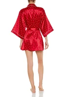 Satin Heart Print Robe