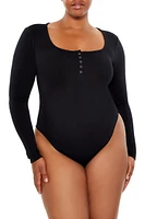 Plus Henley Thong Bodysuit