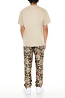 Jacquard Floral Slim-Fit Pants