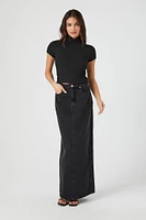 Ribbed Mock Neck Crop Top