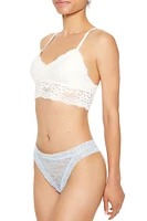 Sheer Lace Thong Panties
