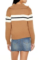 Half-Zip Striped Sweater