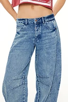 Mid-Rise Baggy Barrel Jeans