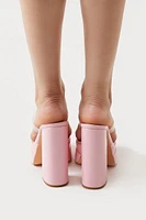 Clear-Vamp Stacked Platform Heels
