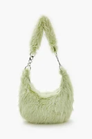 Faux Fur Crescent Shoulder Bag