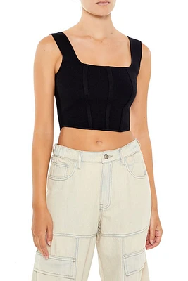 Sweater-Knit Ribbed Crop Top