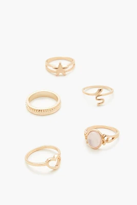 Snake & Stone Ring Set