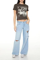 Low-Rise Ripped Baggy Jeans