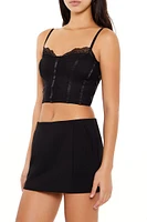 Lace-Up Mesh Bustier Cami