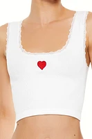 Seamless Heart Embroidered Bralette