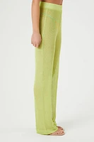 Sheer High-Rise Straight Pants