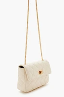 Quilted Faux Leather Crossbody Bag