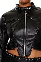 Plus Faux Leather Moto Jacket