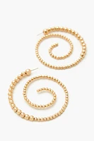 Beaded Spiral Hoop Earrings