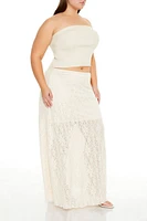 Plus Crochet Maxi Skirt