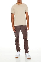 Distressed Mid-Rise Cargo Jeans