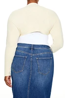 Plus Open-Front Shrug Sweater