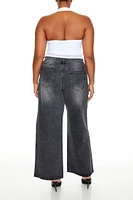 Plus Low-Rise Wide-Leg Jeans