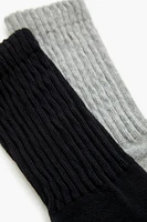 Ribbed Crew Socks Set - 2 pack