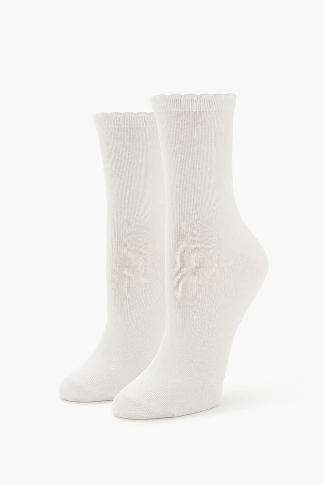 Scalloped Crew Socks - 3 pack
