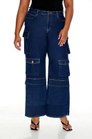 Plus High-Rise Cargo Jeans