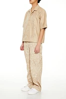 Paisley Mid-Rise Baggy Pants