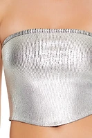 Cropped Metallic Tube Top