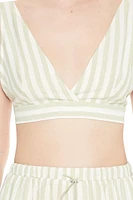 Striped Plunging Crop Top