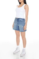 Distressed Denim Bermuda Shorts