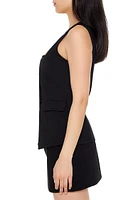 Sleeveless Buttoned Split-Hem Top