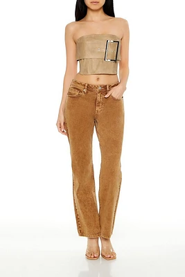 Mid-Rise Flare Ankle Pants