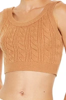 Cable Sweater-Knit Crop Top