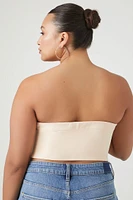 Plus Satin Zip-Up Tube Top