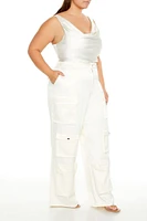 Plus Wide-Leg Cargo Pants