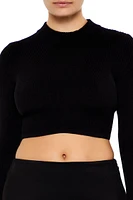 Cropped Mock Neck Sweater