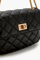 Quilted Faux Leather Crossbody Bag