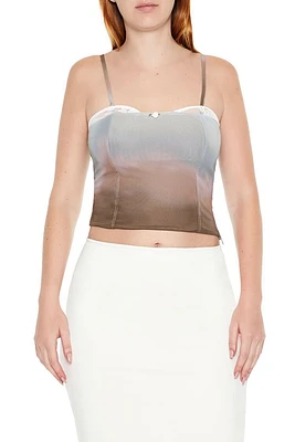 Gradient Rosette Cropped Cami