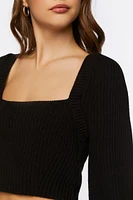 Rib-Knit Cropped Sweater