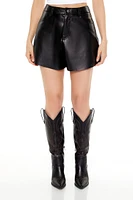 Flare Faux Leather Shorts