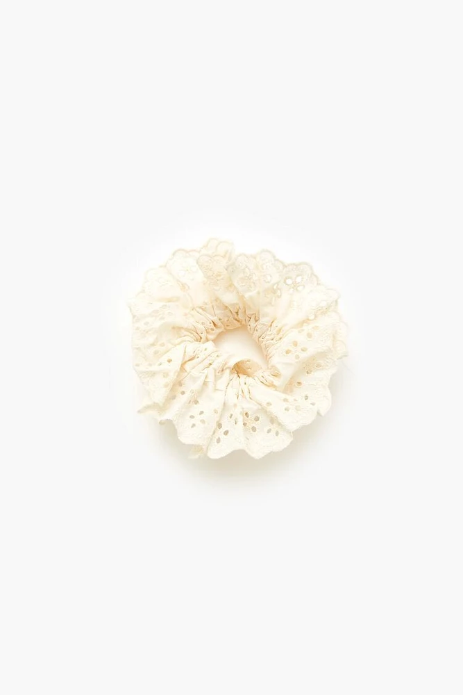 Floral Eyelet Hair Scrunchie