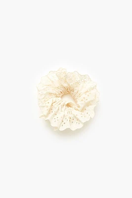 Floral Eyelet Hair Scrunchie