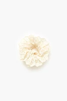 Floral Eyelet Hair Scrunchie