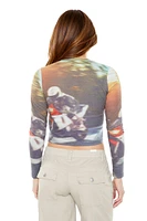 Motorcycle Graphic Crop Top